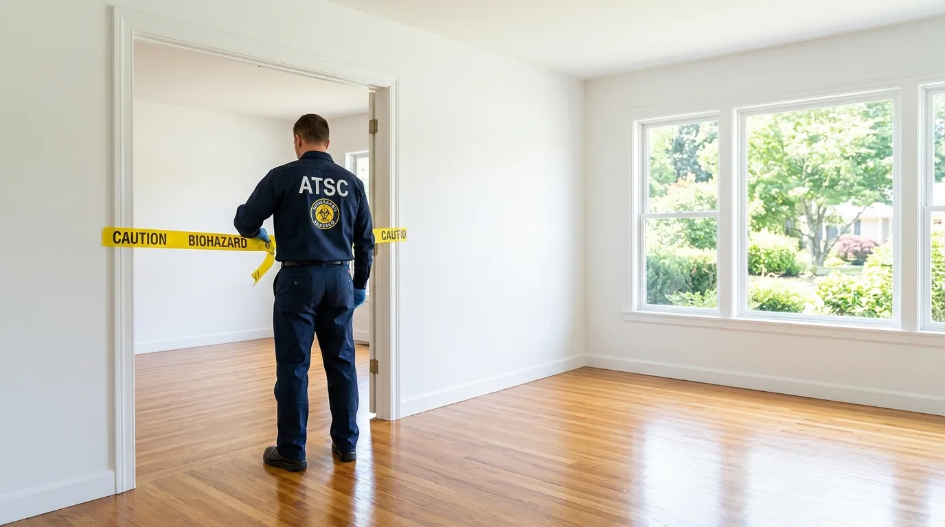 Certified biohazard cleanup crew performing Decomposition Cleanup in Anoka